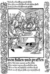 Illustratie uit het boek Narrenschip door Sebastian Brant, 1494