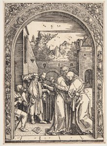 Joachim en Sint Anna ontmoeten elkaar bij de Gouden Poort door Albrecht Dürer