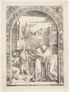 Joachim en Sint Anna ontmoeten elkaar bij de Gouden Poort door Albrecht Dürer