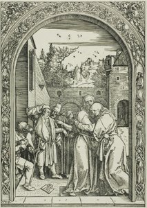 Joachim en St. Anna ontmoeten elkaar bij de Gouden Poort, uit Het leven van de Maagd