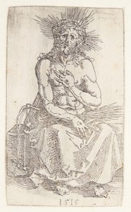 Man van smarten, zittend door Albrecht Dürer