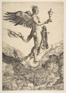 Nemesis Het Grote Fortuin, ca. 1501 door Albrecht Dürer