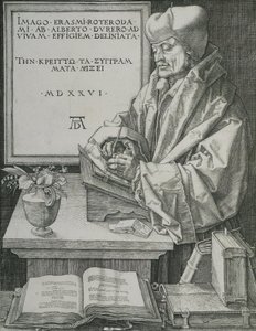 Portret van Erasmus door Albrecht Dürer