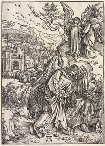 Openbaring van Johannes: Engel met de Sleutel van de Bodemloze Put door Albrecht Dürer