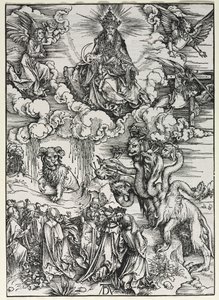 Openbaring van Johannes: Beest met Ramshoorns door Albrecht Dürer