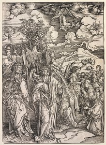 Openbaring van Johannes: Vier Engelen die de Winden Tegenhouden door Albrecht Dürer