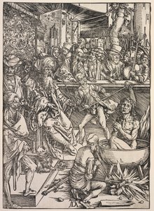 Openbaring van St. Johannes: Martelaarschap van St. Johannes, 1511 door Albrecht Dürer