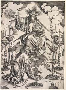 Openbaring van St. Johannes: St. Johannes die de Zeven Kandelaren Aanschouwt door Albrecht Dürer