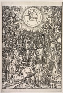 Openbaring van St. Jan: De Aanbidding van het Lam, 1511 door Albrecht Dürer