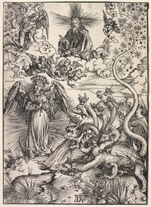 Openbaring van Johannes: De Vrouw Bekleed met de Zon door Albrecht Dürer