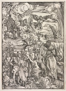 Openbaring van St. Johannes: De Vrouw van Babylon, 1511 door Albrecht Dürer