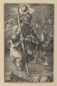 Sint-Christoffel naar rechts gewend door Albrecht Dürer