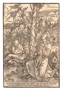 Sint Franciscus ontvangt de stigmata, ca. 1505 door Albrecht Dürer