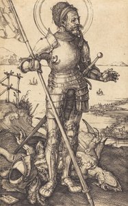 Sint Joris staand, c. 1507-1508 door Albrecht Dürer