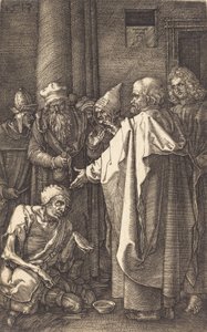 Sint Petrus en Sint Johannes Genezen een Kreupele bij de Poort van de Tempel