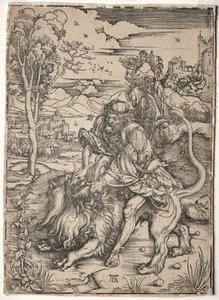 Simson doodt de leeuw door Albrecht Dürer