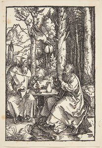 St. Antonius bezoekt St. Paulus in de Wildernis door Albrecht Dürer