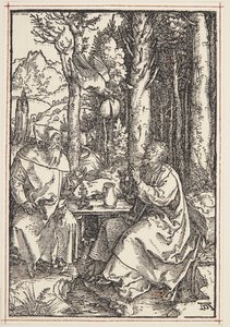 St. Antonius bezoekt St. Paulus in de wildernis door Albrecht Dürer