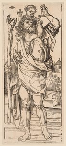St. Christoffel Steekt de Stroom Over door Albrecht Dürer