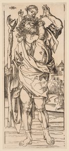 Sint Christoffel die de Stroom Oversteekt, 1528 door Albrecht Dürer