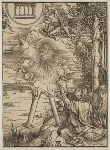 St. Jan die het boek verslindt door Albrecht Dürer