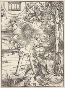 St. Johannes die het boek verslindt door Albrecht Dürer