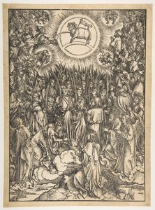 De Aanbidding van het Lam, uit De Apocalyps, Latijnse Editie, 1511 door Albrecht Dürer