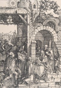 De Aanbidding der Wijzen, uit de serie Het Leven van de Maagd, ca. 1502 door Albrecht Dürer