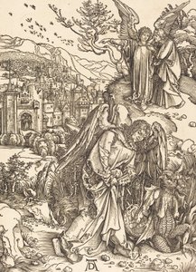De Engel met de Sleutel tot de Bodemloze Put door Albrecht Dürer
