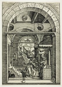 De Annunciatie, uit Het Leven van de Maagd door Albrecht Dürer
