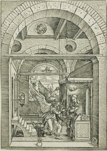 De Aankondiging, uit Het Leven van de Maagd door Albrecht Dürer