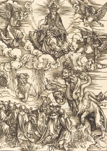 Het beest met twee horens als een lam door Albrecht Dürer
