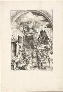 De Geboorte van de Maagd, uit Het Leven van de Maagd door Albrecht Dürer