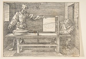 De tekenaar van de luit door Albrecht Dürer