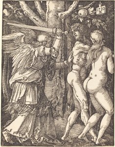 De verdrijving uit het paradijs, uit De kleine passie door Albrecht Dürer