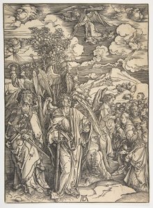 De Vier Engelen die de Winden Vasthouden, uit De Apocalyps, Duitse Editie, 1498, ca. 1498 door Albrecht Dürer