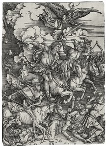 De vier ruiters van de Apocalyps, ca. 1498 door Albrecht Dürer