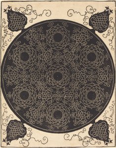 De vierde knoop (combinatie van zeven cirkelvormige groepen knopen met zwarte centra) door Albrecht Dürer