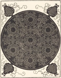 De Vierde Knoop die zeven cirkelvormige groepen knopen met zwarte centra combineert, waarschijnlijk 1506-1507 door Albrecht Dürer