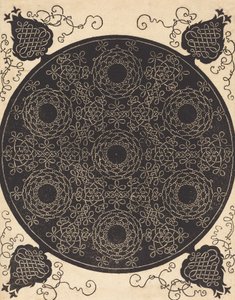 De vierde knoop met zeven cirkelvormige knopen met zwarte centra, waarschijnlijk 1506-1507 door Albrecht Dürer