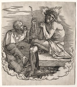 De Grote Passie: Titelpagina - Christus, Man van Smarten door Albrecht Dürer