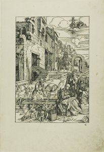 De Heilige Familie in Egypte, uit Het Leven van de Maagd door Albrecht Dürer