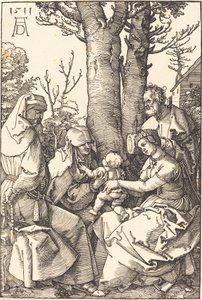 De Heilige Familie met Joachim en Anna onder een Boom