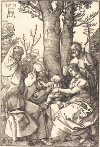 De Heilige Familie met Joachim en Anna onder een Boom