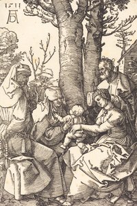 De Heilige Familie met Joachim en Anna onder een boom