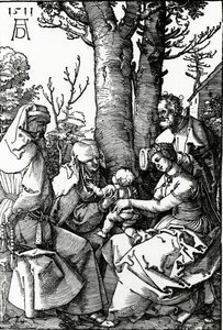 De Heilige Familie met St. Anne en St. Joachim, 1511 door Albrecht Dürer