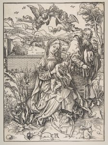 De Heilige Familie met Drie Hazen, ca. 1497-98 door Albrecht Dürer