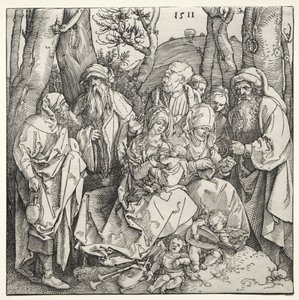 De Heilige Familie met twee muzikale engelen, 1511