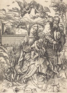 De Heilige Familie met de Drie Hazen door Albrecht Dürer