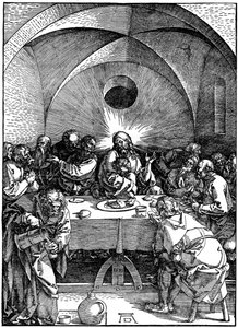 Het Laatste Avondmaal uit de Grote Passie serie door Albrecht Dürer
